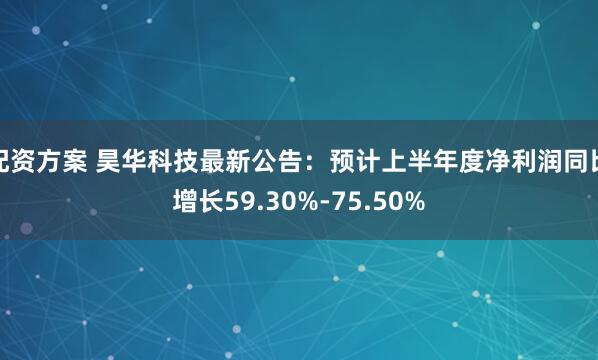 配资方案 昊华科技最新公告：预计上半年度净利润同比增长59.30%-75.50%