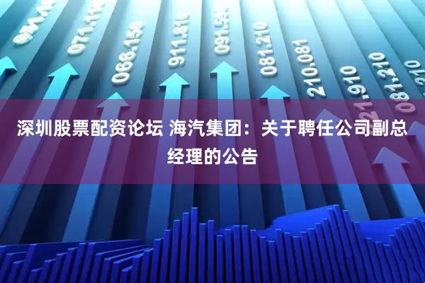 深圳股票配资论坛 海汽集团：关于聘任公司副总经理的公告
